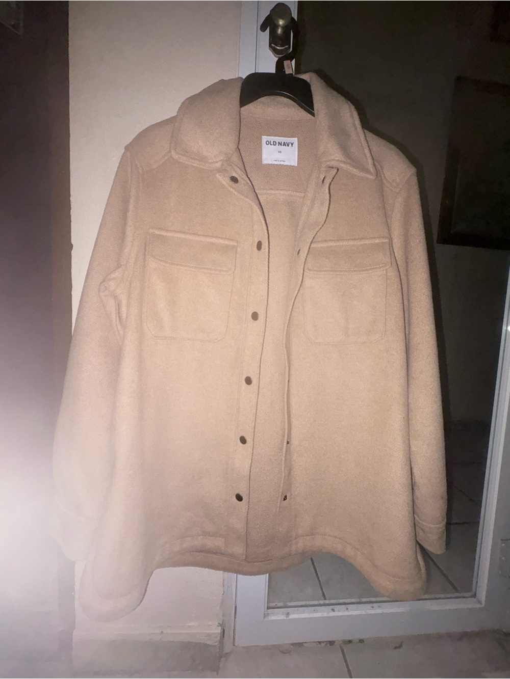 Old Navy Women's Tan Teddy Shacket